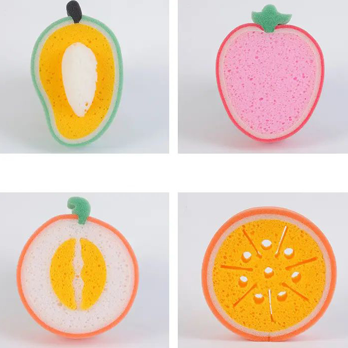 딸기 망고 두꺼운 그릇 세척 과일 스폰지 닦음