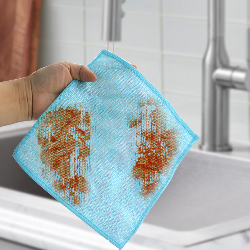 건식 및 습식 은색 섬유 천 컬러 실크 대나무 섬유 수세미 천