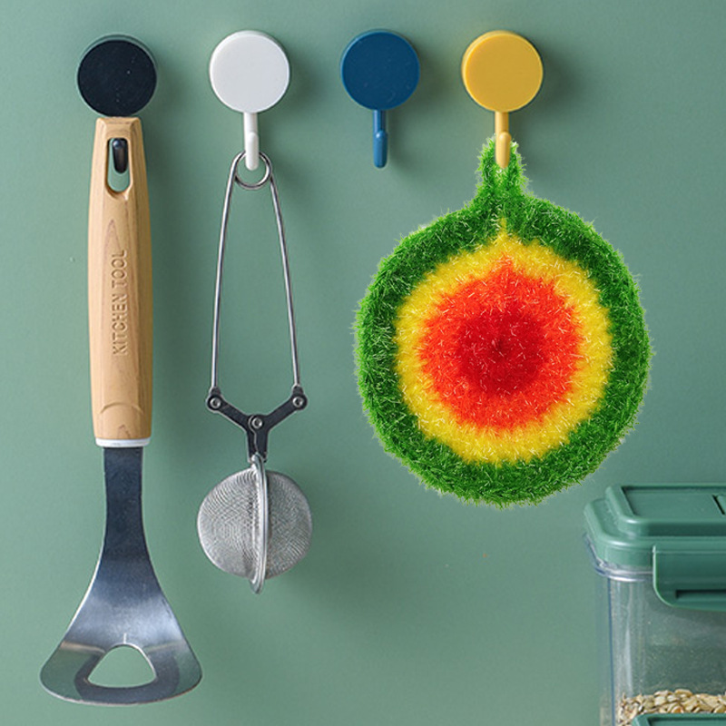 아크릴 식기 세척 수건 주방 오일 프리 폴리 에스테르 식기 세척 천 손으로 만든 크로 셰 뜨개질 천