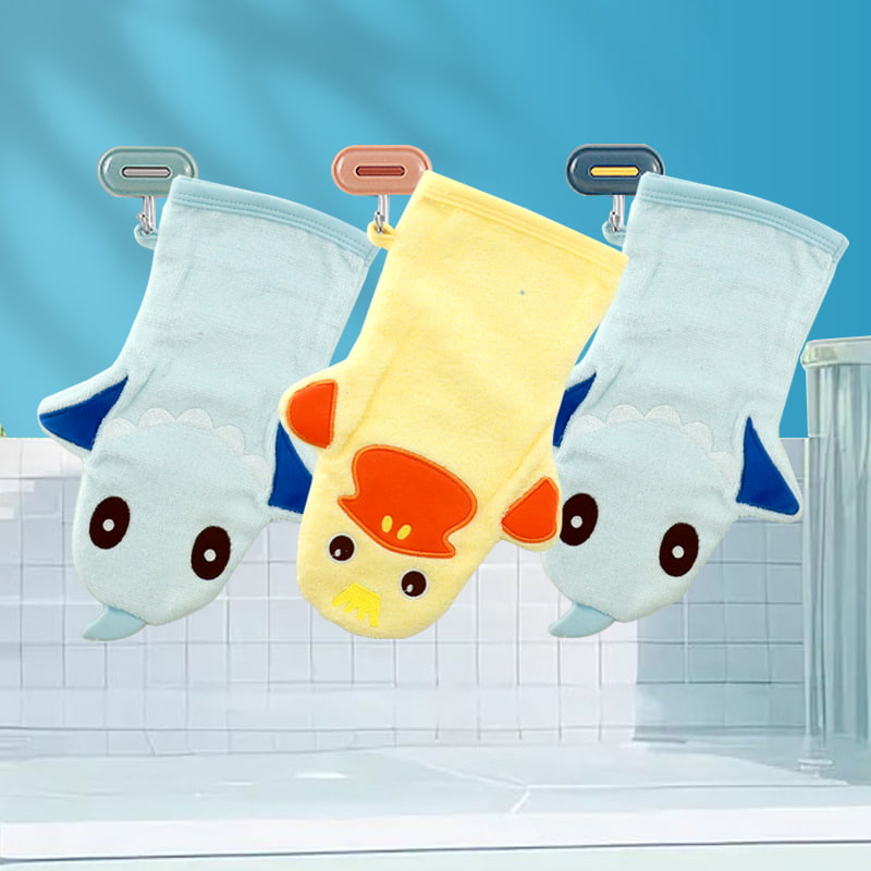 핸드 타올 걸이 두꺼운 인형 흡수성 속건성 비 흘리기 작은 사각형 수건 어린이 수건 만화 부드러운